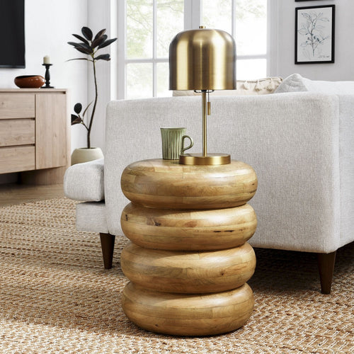 Modway Ellery Curved Stacked Side Table in Natural