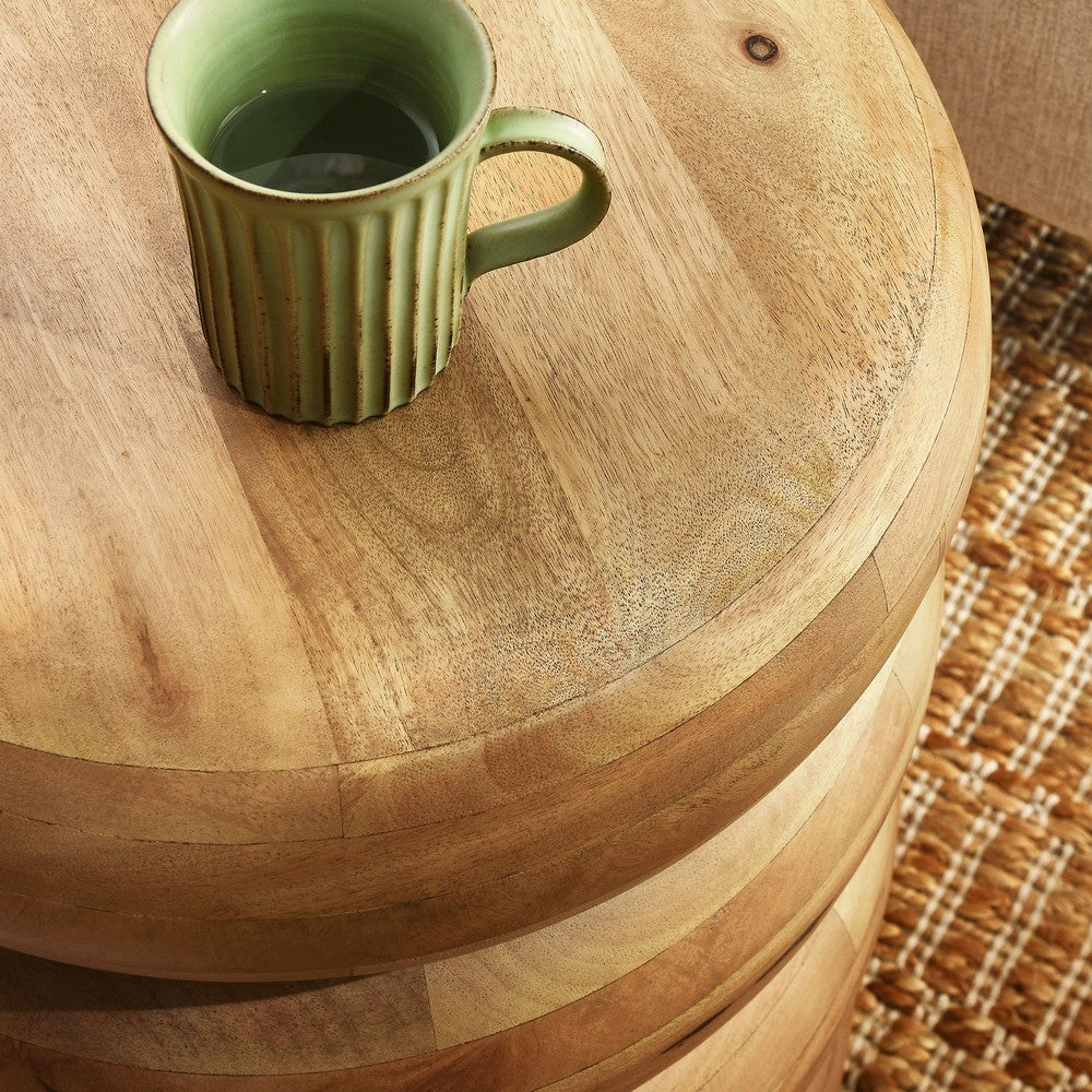 Modway Ellery Curved Stacked Side Table in Natural