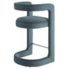 Modway Winslow Performance Velvet Counter Stool with Stainless Steel Footrest in Cadet Blue