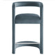 Modway Winslow Performance Velvet Counter Stool with Stainless Steel Footrest in Cadet Blue