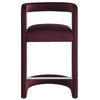 Modway Winslow Performance Velvet Counter Stool with Stainless Steel Footrest in Mulberry