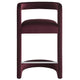 Modway Winslow Performance Velvet Counter Stool with Stainless Steel Footrest in Mulberry