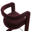 Modway Winslow Performance Velvet Counter Stool with Stainless Steel Footrest in Mulberry