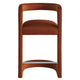 Modway Winslow Performance Velvet Counter Stool with Stainless Steel Footrest in Rust