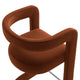 Modway Winslow Performance Velvet Counter Stool with Stainless Steel Footrest in Rust