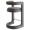 Modway Winslow Performance Velvet Counter Stool with Stainless Steel Footrest in Storm Gray