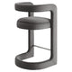 Modway Winslow Performance Velvet Counter Stool with Stainless Steel Footrest in Storm Gray