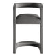 Modway Winslow Performance Velvet Counter Stool with Stainless Steel Footrest in Storm Gray