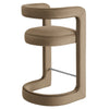 Modway Winslow Performance Velvet Counter Stool with Stainless Steel Footrest in Taupe