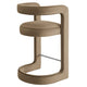 Modway Winslow Performance Velvet Counter Stool with Stainless Steel Footrest in Taupe
