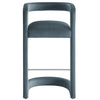 Modway Winslow Performance Velvet Bar Stool in Cadet Blue