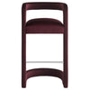 Modway Winslow Performance Velvet Bar Stool in Mulberry
