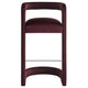 Modway Winslow Performance Velvet Bar Stool in Mulberry