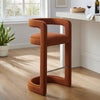 Modway Winslow Performance Velvet Bar Stool in Rust