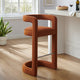 Modway Winslow Performance Velvet Bar Stool in Rust