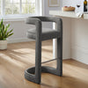 Modway Winslow Performance Velvet Bar Stool in Storm Gray