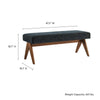 Modway Lyra 47 Inch Heathered Fabric Upholstered Bench in Azure