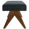 Modway Lyra 47 Inch Heathered Fabric Upholstered Bench in Azure
