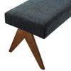 Modway Lyra 47 Inch Heathered Fabric Upholstered Bench in Azure