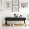 Modway Lyra 47 Inch Heathered Fabric Upholstered Bench in Azure