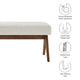 Modway Lyra 47 Inch Heathered Fabric Upholstered Bench in Ivory