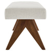 Modway Lyra 47 Inch Heathered Fabric Upholstered Bench in Ivory