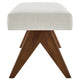 Modway Lyra 47 Inch Heathered Fabric Upholstered Bench in Ivory