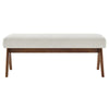 Modway Lyra 47 Inch Heathered Fabric Upholstered Bench in Ivory