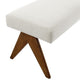 Modway Lyra 47 Inch Heathered Fabric Upholstered Bench in Ivory