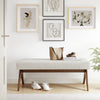 Modway Lyra 47 Inch Heathered Fabric Upholstered Bench in Ivory
