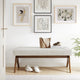 Modway Lyra 47 Inch Heathered Fabric Upholstered Bench in Ivory
