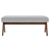 Modway Lyra 47 Inch Heathered Fabric Upholstered Bench in Light Gray