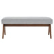 Modway Lyra 47 Inch Heathered Fabric Upholstered Bench in Light Gray