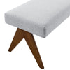 Modway Lyra 47 Inch Heathered Fabric Upholstered Bench in Light Gray
