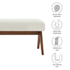 Modway Lyra 47 Inch Boucle Upholstered Bench in Ivory Boucle