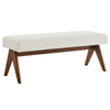 Modway Lyra 47 Inch Boucle Upholstered Bench in Ivory Boucle