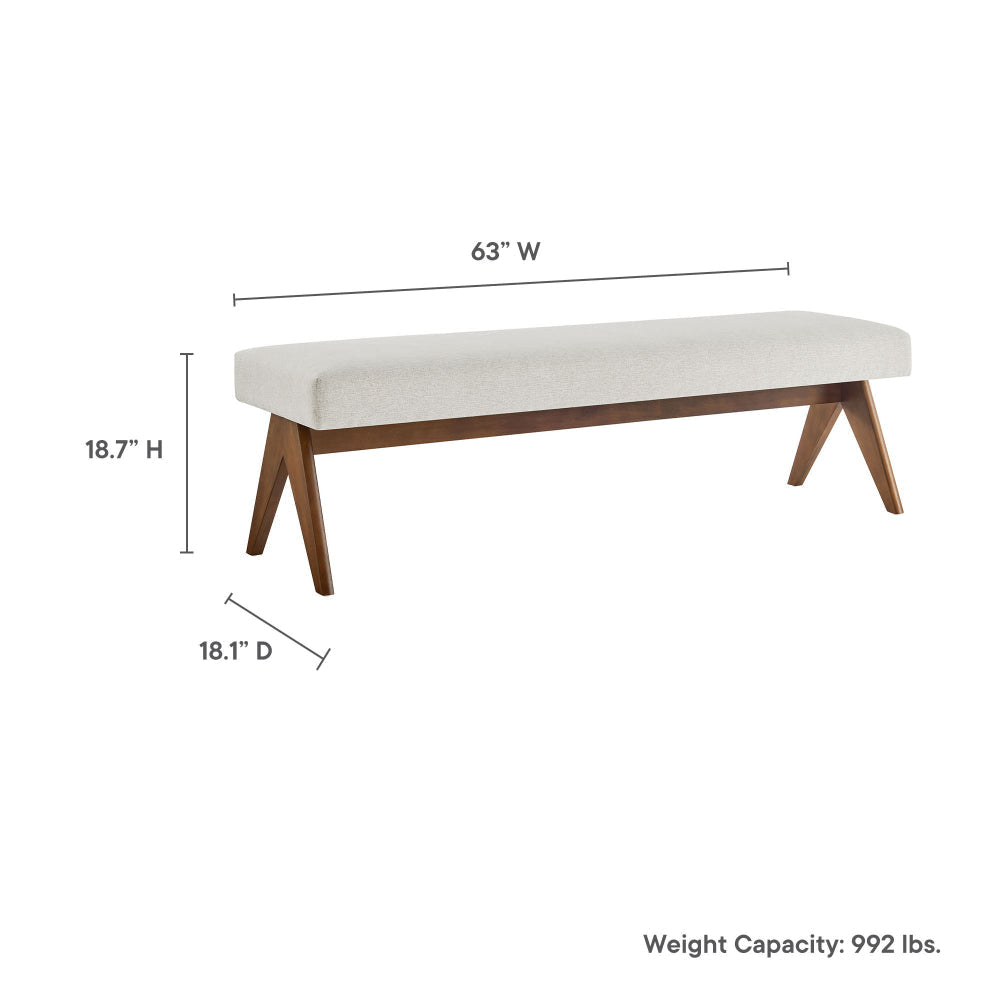 Lyra 63’’ Fabric Upholstered Bench by Modway
