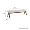 Modway Lyra 63 Inch Heathered Fabric Upholstered Bench in Ivory