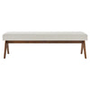 Modway Lyra 63 Inch Heathered Fabric Upholstered Bench in Ivory