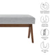 Modway Lyra 63 Inch Heathered Fabric Upholstered Bench in Light Gray