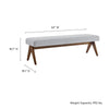 Modway Lyra 63 Inch Heathered Fabric Upholstered Bench in Light Gray