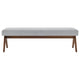 Modway Lyra 63 Inch Heathered Fabric Upholstered Bench in Light Gray