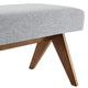 Modway Lyra 63 Inch Heathered Fabric Upholstered Bench in Light Gray