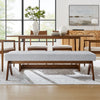 Modway Lyra 63 Inch Heathered Fabric Upholstered Bench in Light Gray