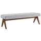 Modway Lyra 63 Inch Heathered Fabric Upholstered Bench in Light Gray