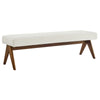Modway Lyra 63 Inch Boucle Upholstered Bench in Ivory Boucle