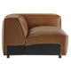 Modway Auren Vegan Leather Right Modular Armchair in Coffee - Faux Leather Right Arm Facing Sectional Chair - Mid Century Modern Single