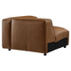 Modway Auren Vegan Leather Right Modular Armchair in Coffee - Faux Leather Right Arm Facing Sectional Chair - Mid Century Modern Single
