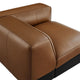Modway Auren Vegan Leather Right Modular Armchair in Coffee - Faux Leather Right Arm Facing Sectional Chair - Mid Century Modern Single