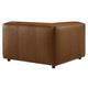 Modway Auren Vegan Leather Corner Modular Chair in Coffee - Mid Century Modern Faux Leather Corner Sectional Couch - Living Room Armless PU